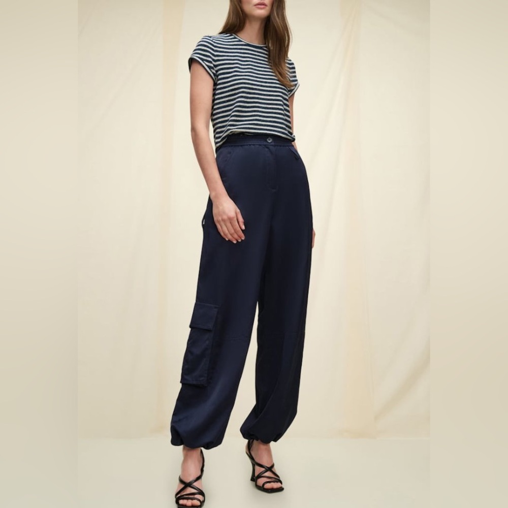 Dorothee Schumacher Slouchy Cargo Pant Drawstring Cinch Hem Size 1